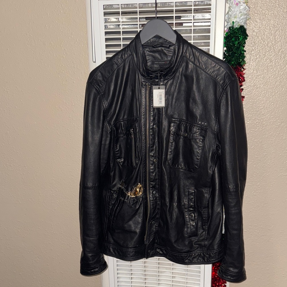 John varvatos Black Leather Jacket